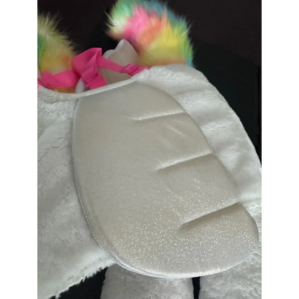 Justice Kids Plush Unicorn Ride On Costume White Rainbow One Size-Halloween